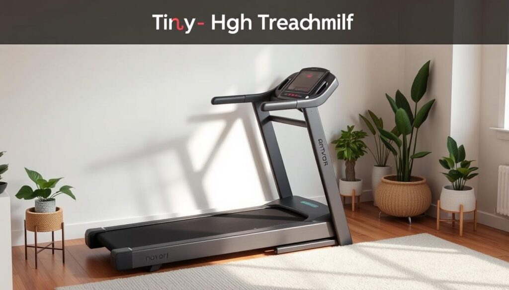 compact treadmill for tiny home workout area