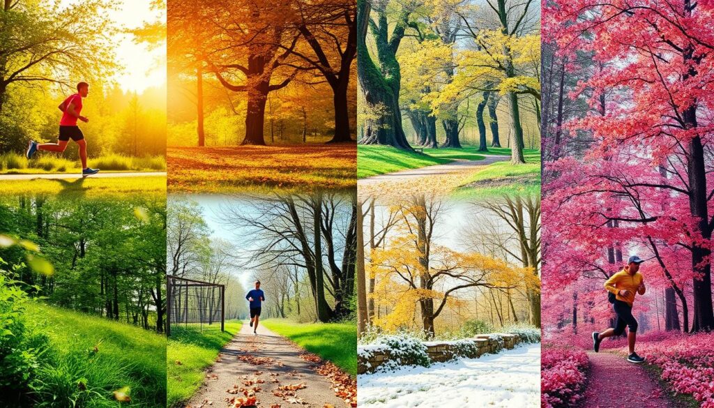 running in different seasons