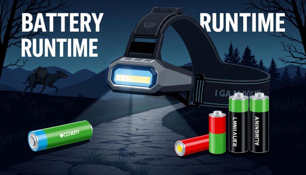 headlamp battery life for night runs