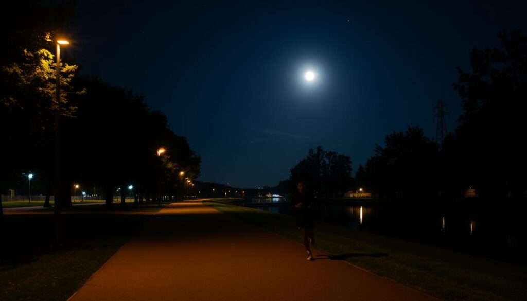 nighttime jogging path safety